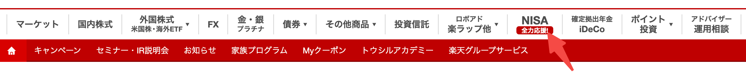 楽天証券の積立NISAの買い方・設定方法1